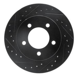 Ford Expedition Brake Rotor (1) - Front Left - R1 Concepts - Drilled & Slotted - Black - `97-`02